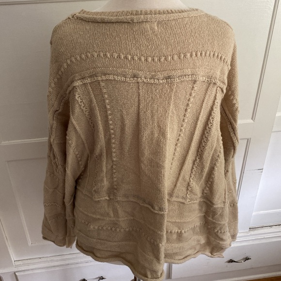 Easel tan beige oversized knit sweater long sleeve women’s - Picture 2 of 3